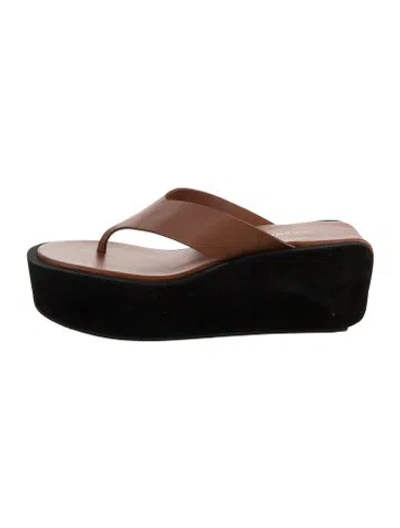 Pre-owned Frame Leather Flip Flops In Black