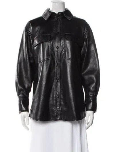 Pre-owned Frame Leather Jacket In Black