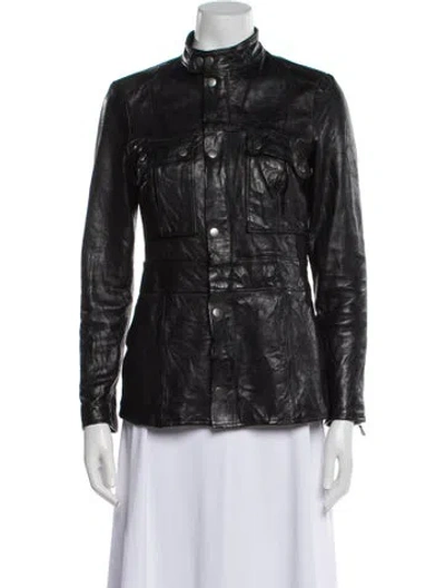 Pre-owned Frame Leather Jacket In Black