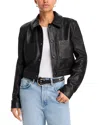 Frame The Small Leather Slim Fit Jacket In Black