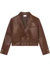 Frame Leather Jacket In Brown