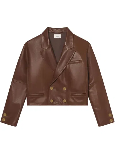 Frame Leather Jacket In Brown