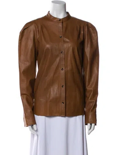 Pre-owned Frame Leather Jacket In Brown