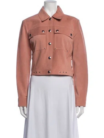 Pre-owned Frame Leather Jacket W/ Tags In Pink