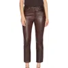 Frame Le Crop Mini Boot Cropped Leather Flared Pants In Multi