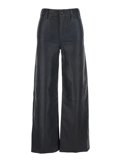 Frame Leather Le Slim Palazzo Modernist Pocket In Black