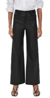 Frame Leather Le Slim Palazzo Modernist Pocket Pants Black In Black