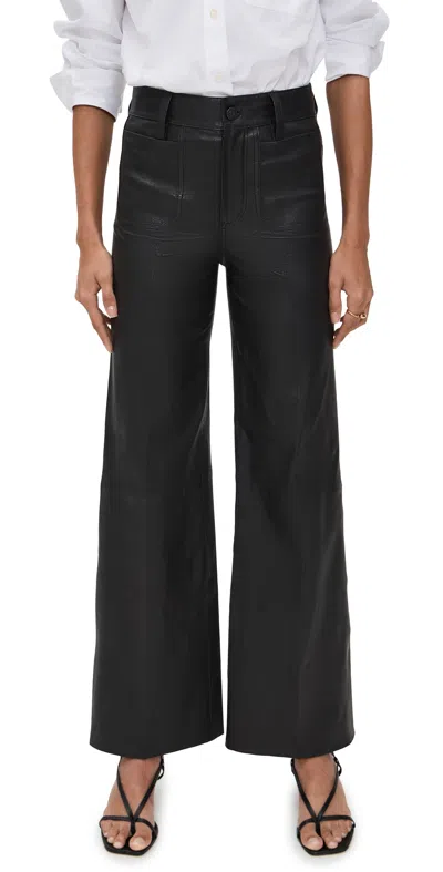 Frame Leather Le Slim Palazzo Modernist Pocket Pants Black