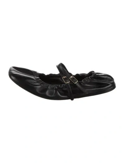 Pre-owned Frame Leather Mary Jane Flats In Black