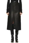 Frame Leather Midaxi Skirt In Black In Black