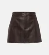 Frame Leather Miniskirt In Brown