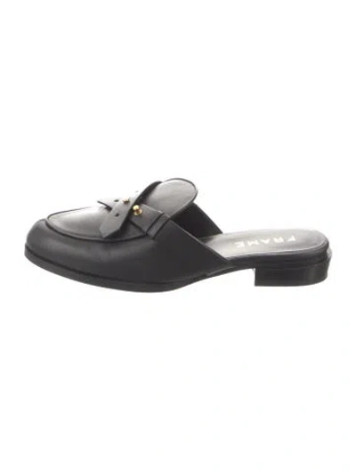Pre-owned Frame Leather Mules In Black