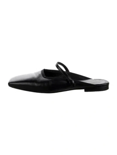 Pre-owned Frame Leather Mules In Black