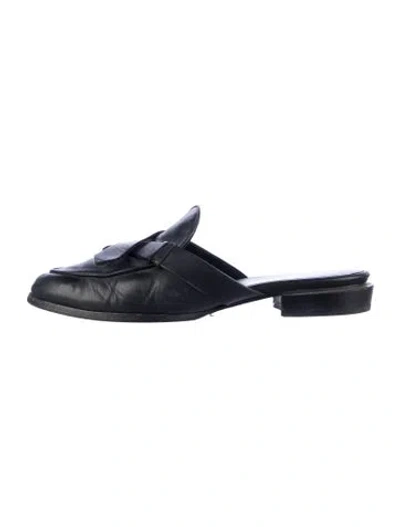Pre-owned Frame Leather Mules In Blue