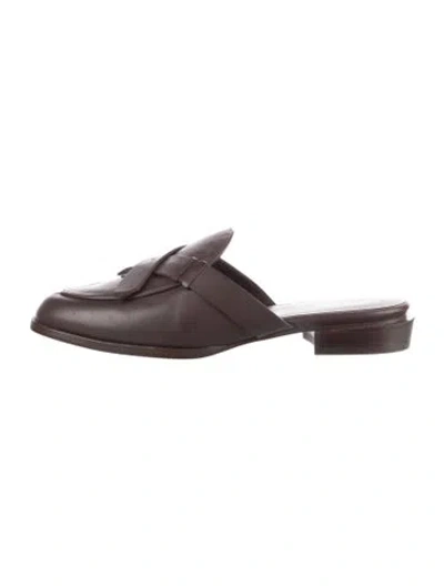 Pre-owned Frame Leather Mules In Brown