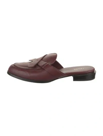 Pre-owned Frame Leather Mules In Burgundy