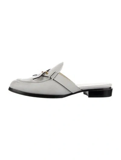 Pre-owned Frame Leather Mules In White
