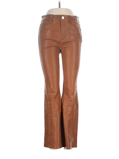 Pre-owned Frame Leather Pants In Brown