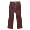 Frame Reboot Crop Leather Trousers In Red
