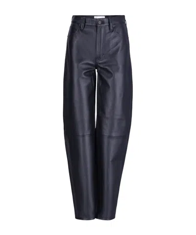 Frame Leather Pants With Belt Loops In Black