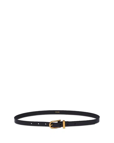 Frame Leather Petit Simple Art Deco Belt In Black