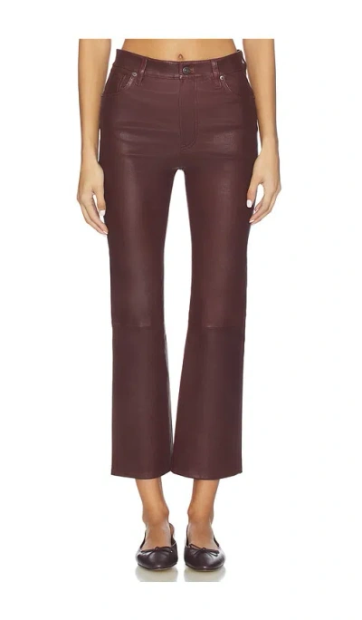 Frame Leather Reboot Crop Pant In Brown