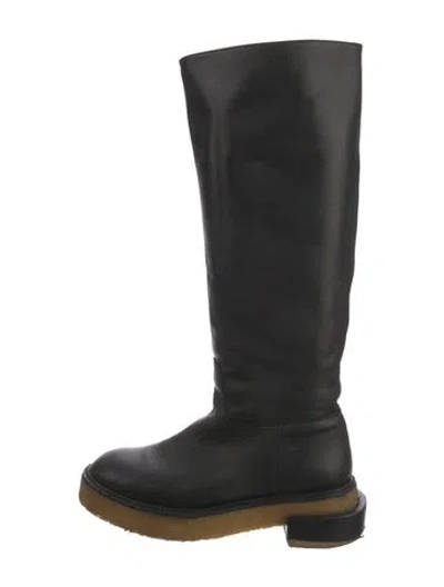 Pre-owned Frame Leather Riding Boots In Black