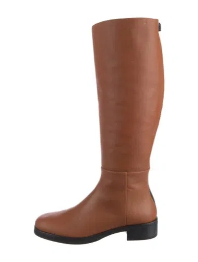 Pre-owned Frame Leather Riding Boots In Brown