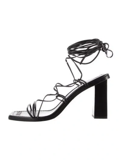 Pre-owned Frame Leather Sandals In Black