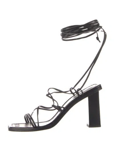 Pre-owned Frame Leather Sandals In Black