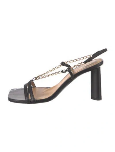 Pre-owned Frame Leather Sandals In Black