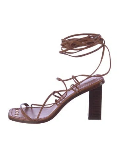 Pre-owned Frame Leather Sandals In Brown