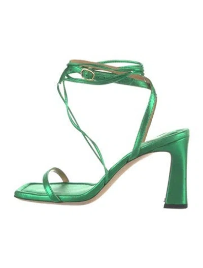 Pre-owned Frame Leather Sandals In Green