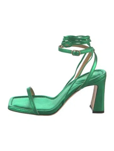 Pre-owned Frame Leather Sandals In Green
