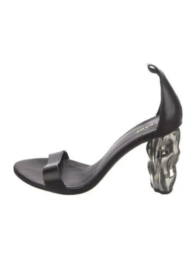 Pre-owned Frame Leather Sandals In Grey