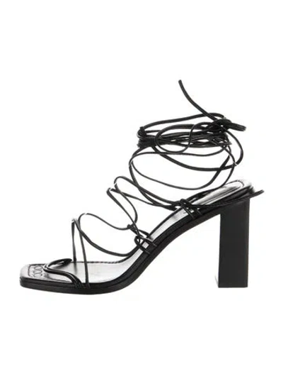Pre-owned Frame Leather Sandals In Grey