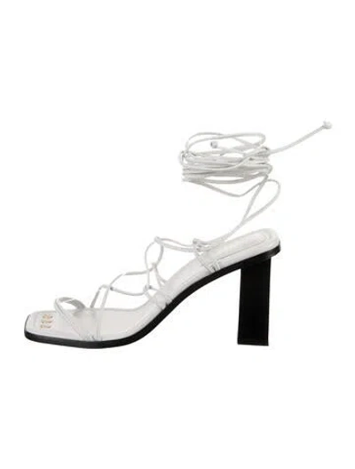 Pre-owned Frame Leather Sandals In Silver