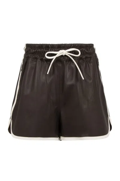 FRAME FRAME LEATHER SHORTS