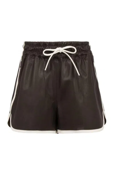 Frame Stripe-detailed Drawstring Shorts In Black
