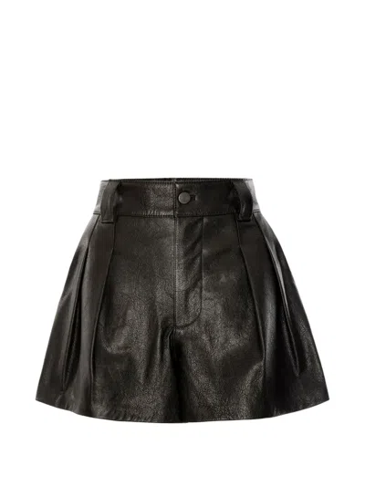 Frame Leather Shorts In Black