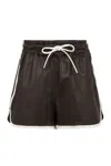 Frame Stripe-detailed Drawstring Shorts In Brown