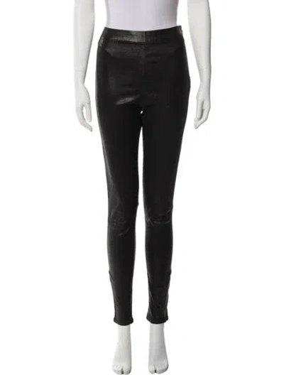 Pre-owned Frame Leather Skinny Leg Pants In Black