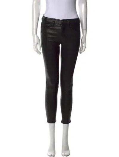 Pre-owned Frame Leather Skinny Leg Pants In Black
