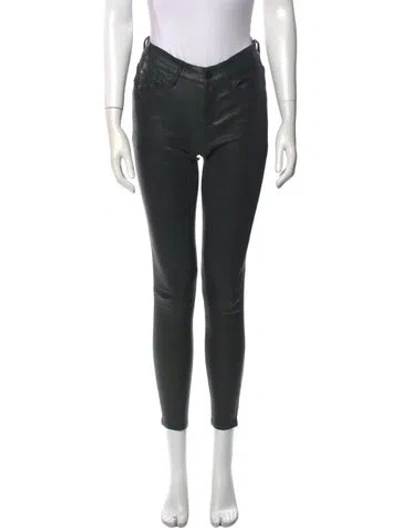 Pre-owned Frame Leather Skinny Leg Pants In Black
