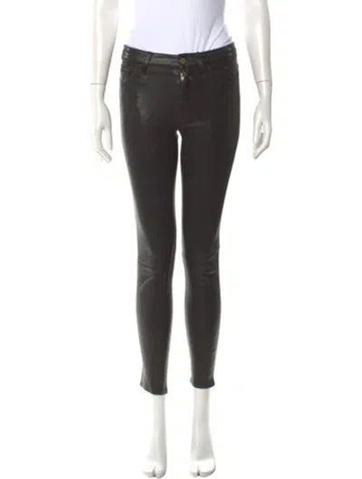 Pre-owned Frame Leather Skinny Leg Pants In Black