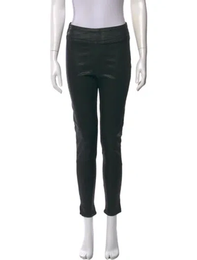 Pre-owned Frame Leather Skinny Leg Pants In Black