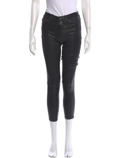 Pre-owned Frame Leather Skinny Leg Pants In Black