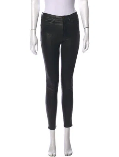 Pre-owned Frame Leather Skinny Leg Pants In Black