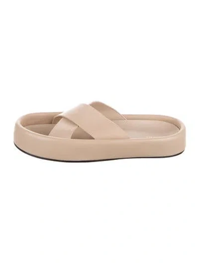 Pre-owned Frame Leather Slides In Neutrals