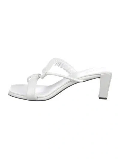 Pre-owned Frame Leather Slides In White